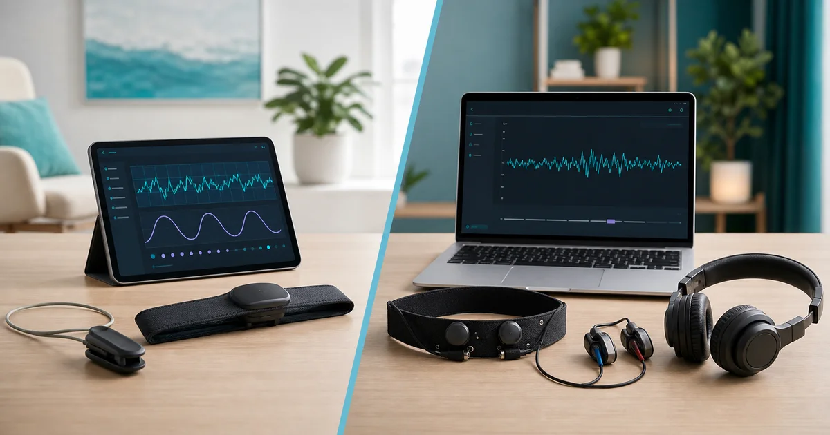 Diagram comparing physiological-signal biofeedback with EEG-based neurofeedback